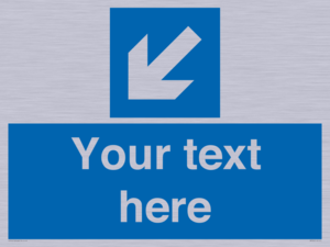 Custom Mandatory directional sign, blue arrow down and left